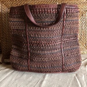 Free People Yuma Woven Leather Tote/Backpack